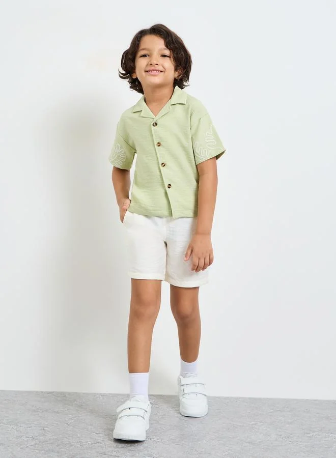 ستايلي Boys Resort Collar Shirt with Emrboidery