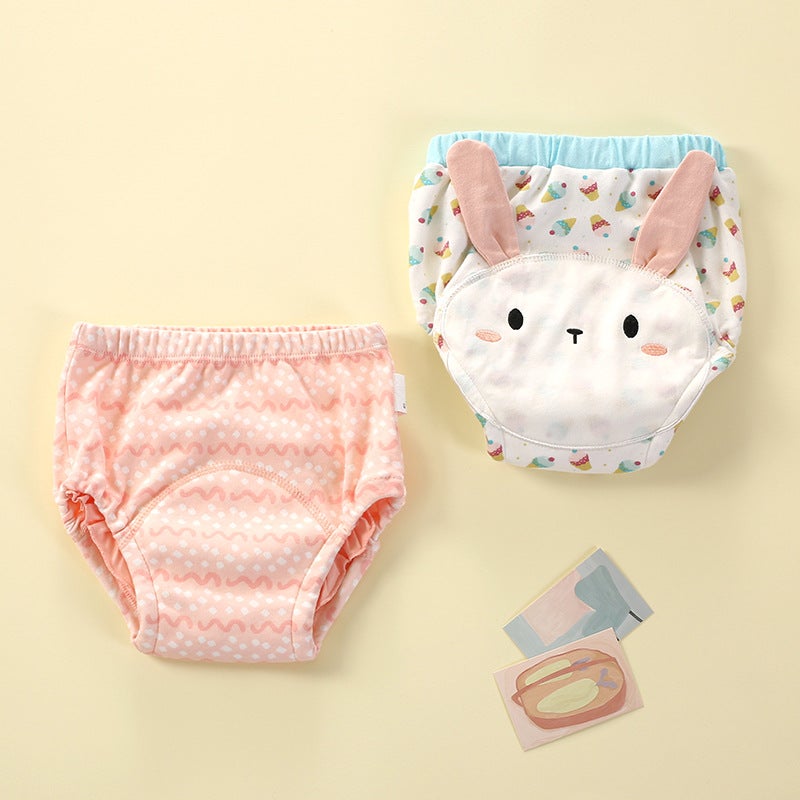 6-Layer Cotton Baby Training Pants Bunny ice cream (pack of two) 