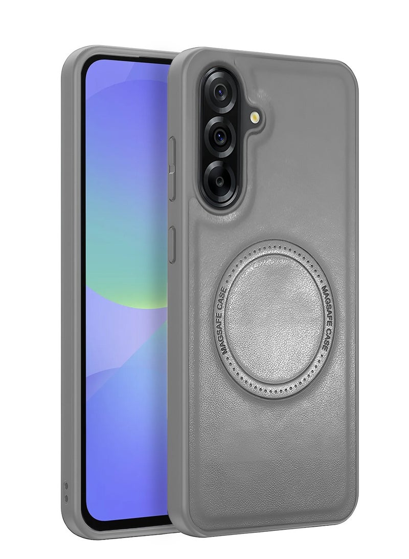 Wtech Samsung Galaxy A36 5G 2025 Premium PU Leather Hard Shockproof with MagSafe Magnet Case Cover - Grey - Image 1