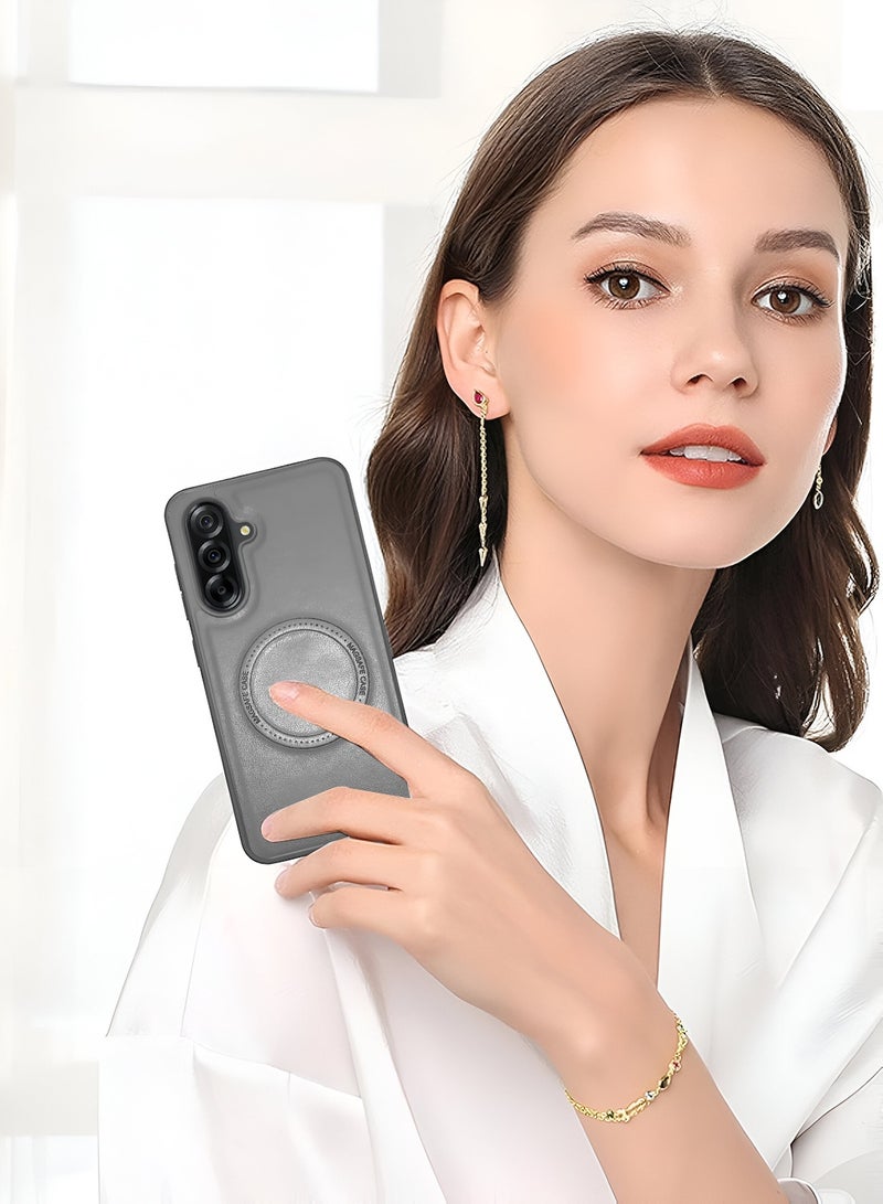 Wtech Samsung Galaxy A36 5G 2025 Premium PU Leather Hard Shockproof with MagSafe Magnet Case Cover - Grey - Image 4