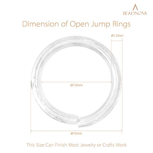 BEADNOVA 10mm Jump Rings Silver Jewelry Jump Rings for Jewelry Making Acessories Findings for Keychains (900Pcs) - Image 3