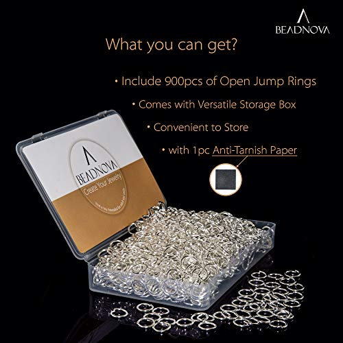 BEADNOVA 10mm Jump Rings Silver Jewelry Jump Rings for Jewelry Making Acessories Findings for Keychains (900Pcs) - Image 2