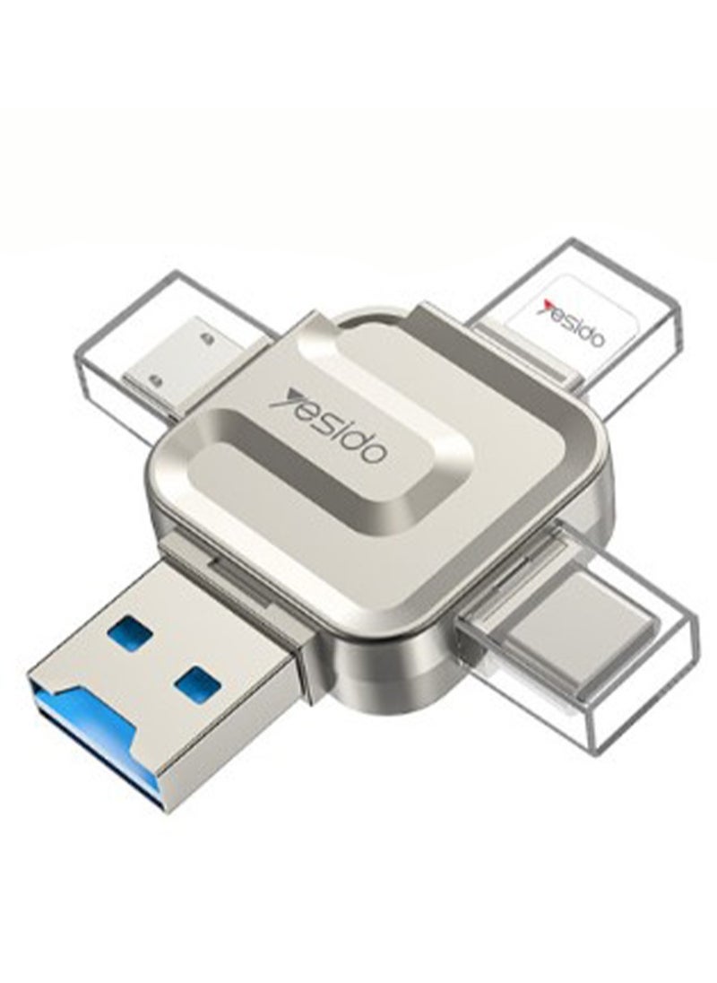 Yesido - 4 in 1 Flash  Memory Card Reader GS23 USB 3.0 High-speed Transmission Mini Design - Image 1