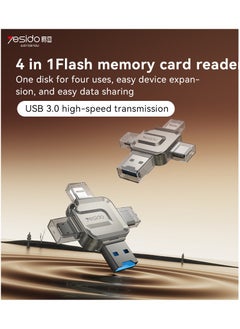 Yesido 4 in 1 Flash  Memory Card Reader GS23 USB 3.0 High-speed Transmission Mini Design  - Image 2