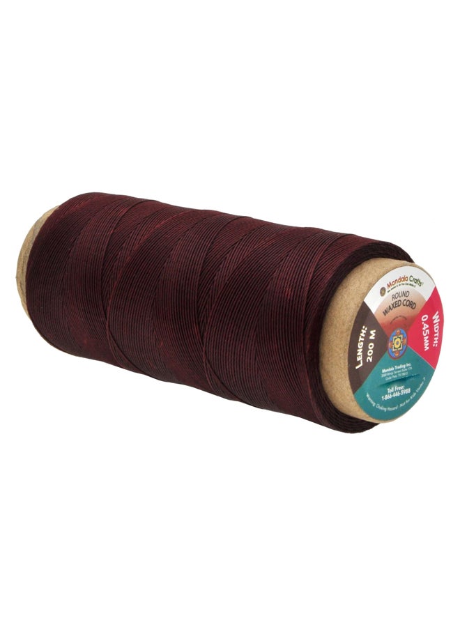 خيط شمعي لخياطة الجلود - خيط شمع بوليستر من Mandala Crafts لخياطة الجلود والحرف اليدوية وتجليد الكتب، عنابي، 0.45 مم × 200 متر - Image 2