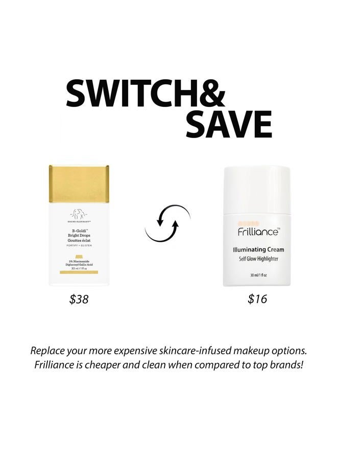Frilliance Illuminating Cream, Hydrating Self Glow Highlighter, Cruelty Free Hypoallergenic for Teens of All Skin Types, 30 ml / 1 fl oz - Image 2