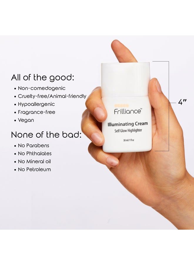 Frilliance Illuminating Cream, Hydrating Self Glow Highlighter, Cruelty Free Hypoallergenic for Teens of All Skin Types, 30 ml / 1 fl oz - Image 4