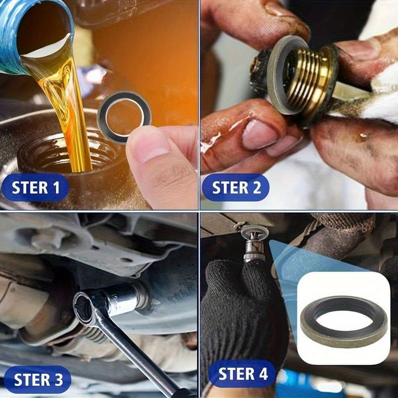 120pcs Oil Drain Plug Washer Seal Kit M6 M8 M10 M12 M14 M16 M18 M20 M22 M24 M27 M30 - Image 5