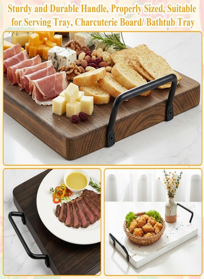 AOZUO 8 Pack Black Metal Cutting Board Cabinet Hardware Handles, 4Inch Side Fixing Serving Tray Handles Furniture Pulls Handles for Charcuterie Board Wood Box Drawer - Image 4