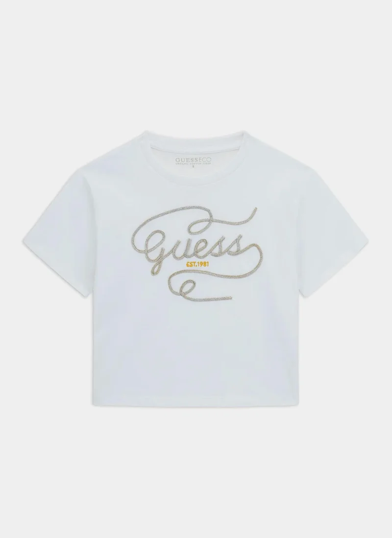 GUESS Kids Graphic  Crew Neck T-Shirt