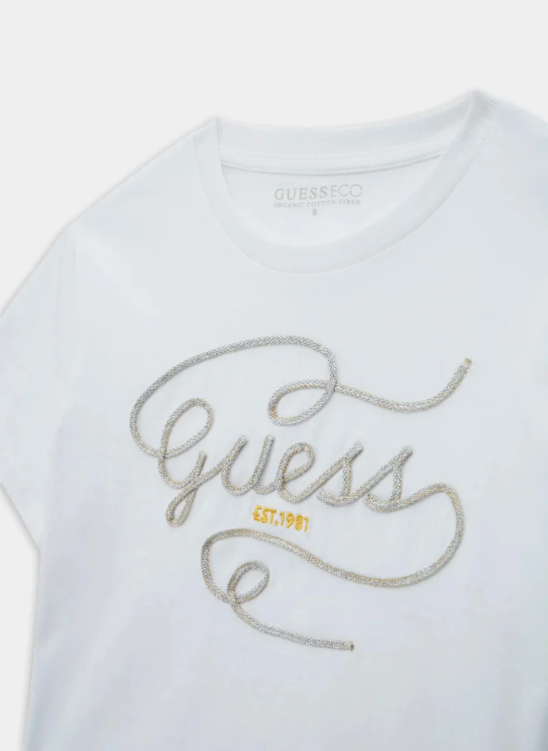 GUESS Kids Graphic  Crew Neck T-Shirt