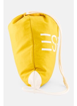 ESPRIT Women Brand Logo Drawstring Backpack 46 H x 37 L x 2 W cm, Yellow  - Image 3