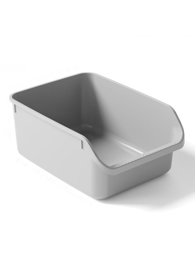 LoopTime Large Cat Litter Box with High Sides,Cat Boxes for Indoor Cats,Cat Litter Pan for Kitty,Litter Box with Low Entry,Anti-Splashing,Easy to Clean (Grey) - Image 1