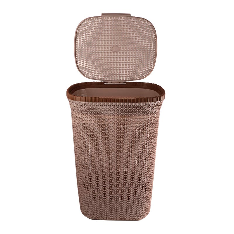 Cello Creta Laundry Bag/Basket with lid, Beige, 50 Ltrs., Plastic - Image 3