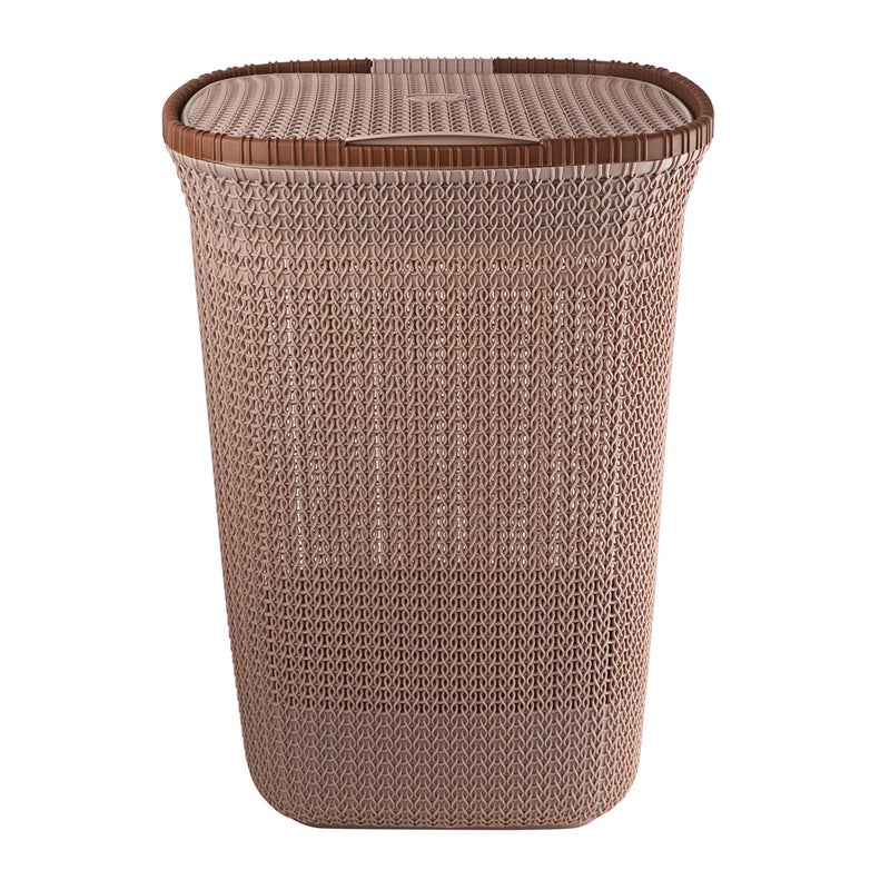 Cello Creta Laundry Bag/Basket with lid, Beige, 50 Ltrs., Plastic - Image 2