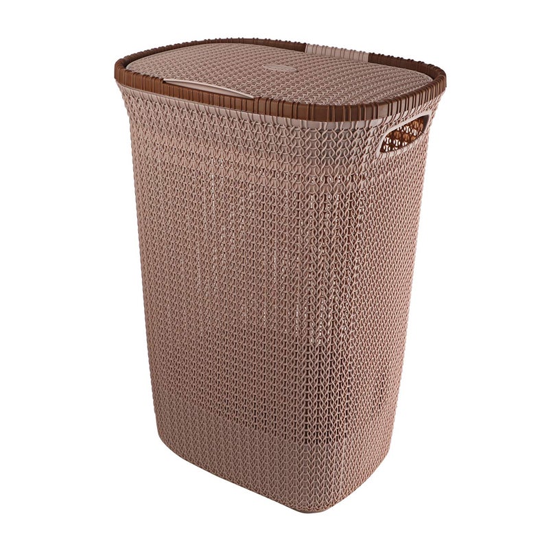 Cello Creta Laundry Bag/Basket with lid, Beige, 50 Ltrs., Plastic - Image 4