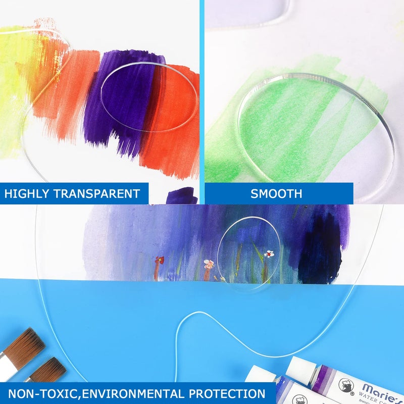 Tamaki Acrylic Paint Palette Paint Pallet Clear Paint Tray Palette, Easy Clean Non-Stick Artist Pallet for Oil Watercolor Craft DIY Art Painting Palette, 2 PCS - Image 5