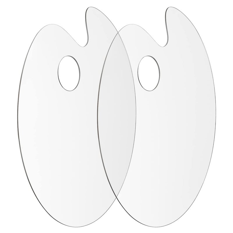 Tamaki Acrylic Paint Palette Paint Pallet Clear Paint Tray Palette, Easy Clean Non-Stick Artist Pallet for Oil Watercolor Craft DIY Art Painting Palette, 2 PCS - Image 1