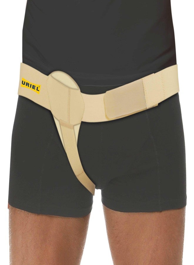 URIEL Hernia Belts for Men I Fits Right Side I Inguinal Hernia Belt for Men I Hernia Support I Pre & Post Surgery Hernia Truss I Adjustable Waist Strap with Compression Pad I Cream, XL Size - Image 1