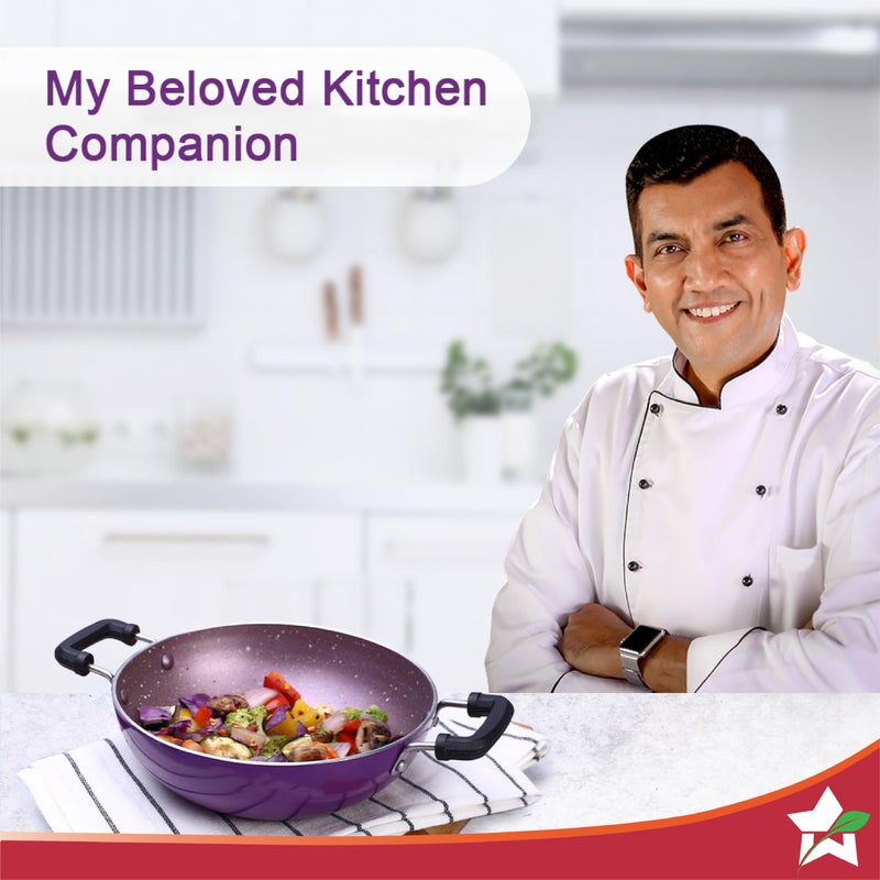 Wonderchef Venice Mini Kadhai | Pure-Grade Virgin Aluminium | PFOA Free Non-Stick Coating | Cool Touch Handles | Ideal for Cooking in Smaller Quantity | Durable and Long Lasting | 16cm - Image 2