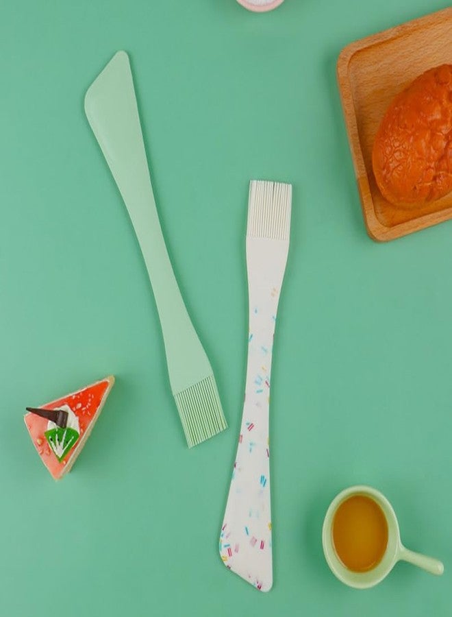 Hemoton Dual-Head Silicone Spatula and Oil Brush,Dual-Purpose Silicone Pastry Brush and Spatula,Baking Scraper,Non-Stick Scraper for Cooking,Mixing and Baking - Image 2