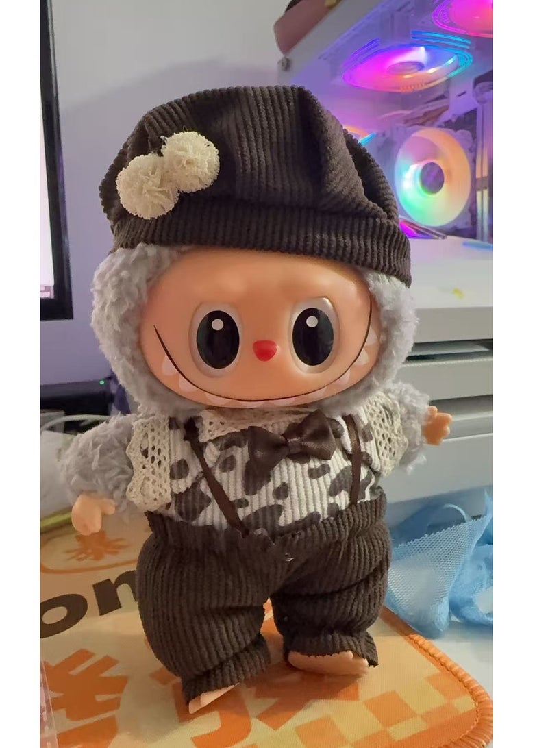 Beauenty Labubu 17cm Plush Doll Clothing Set for 1st u0026 2nd Generation – Interchangeable Outfits for Hanging Figures (Doll Not Included)