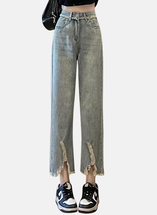 YUNIQEE Blue Straight Fit High-Rise Light Fade Jeans - Image 1