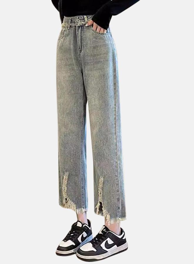 YUNIQEE Blue Straight Fit High-Rise Light Fade Jeans - Image 2