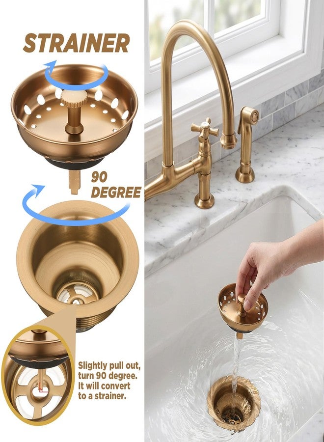 Norme مجموعة ملحقات استبدال مصفاة حوض المطبخ من نورم، 5 قطع، 3-1/2 بوصة، واقي رذاذ مطحنة النفايات، سدادة شفة مطحنة النفايات، مصنوعة من الفولاذ المقاوم للصدأ (بني) - Image 4