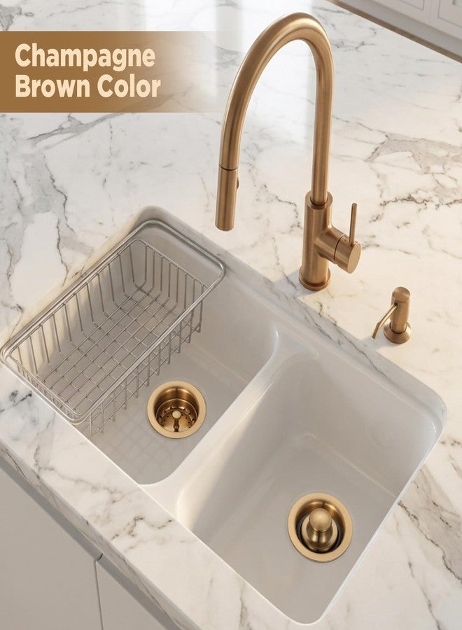 Norme مجموعة ملحقات استبدال مصفاة حوض المطبخ من نورم، 5 قطع، 3-1/2 بوصة، واقي رذاذ مطحنة النفايات، سدادة شفة مطحنة النفايات، مصنوعة من الفولاذ المقاوم للصدأ (بني) - Image 3