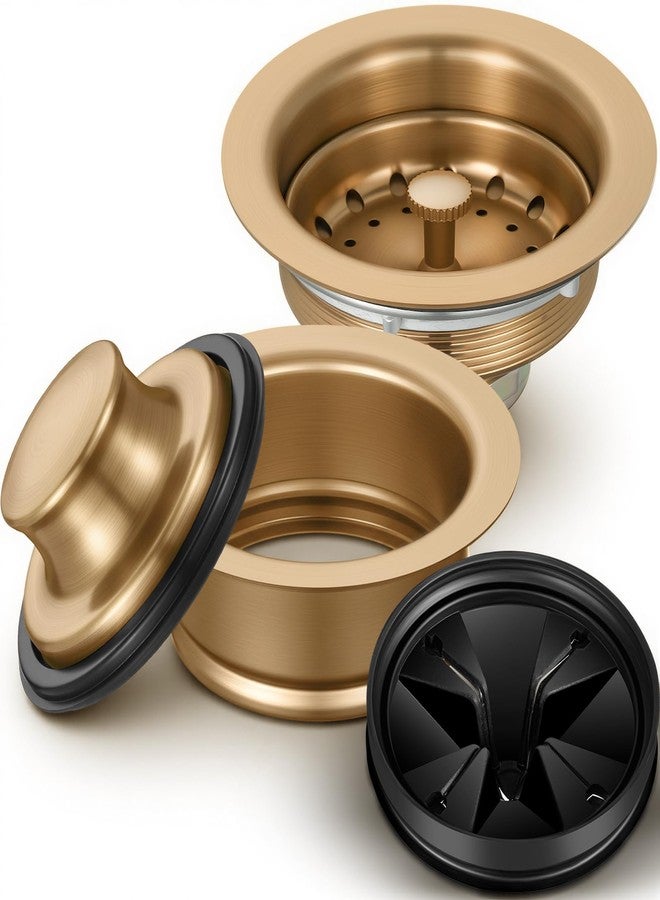 Norme مجموعة ملحقات استبدال مصفاة حوض المطبخ من نورم، 5 قطع، 3-1/2 بوصة، واقي رذاذ مطحنة النفايات، سدادة شفة مطحنة النفايات، مصنوعة من الفولاذ المقاوم للصدأ (بني) - Image 1