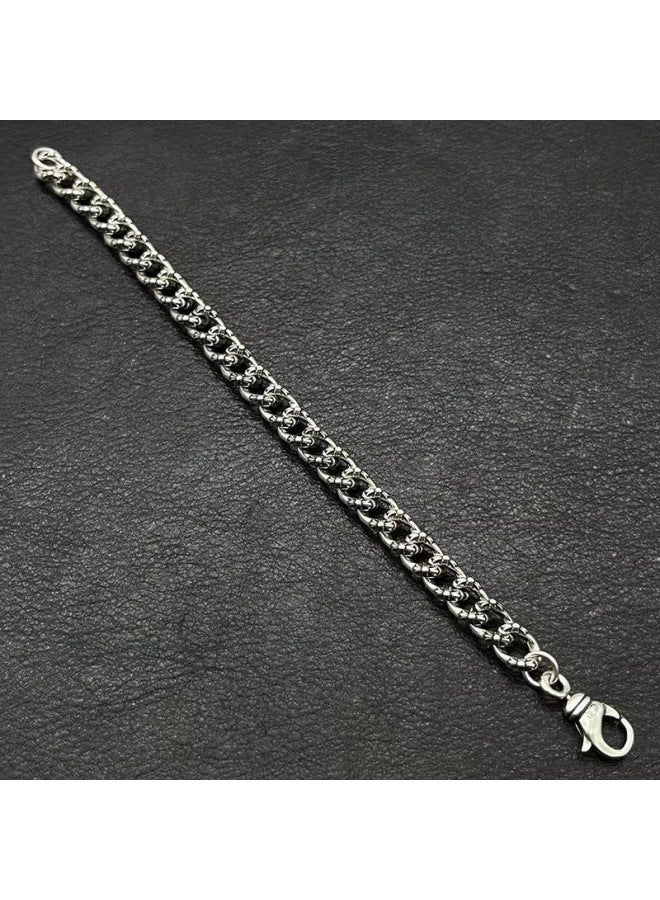 Retro Distressed Cuban Link Bracelet for Men, Vintage Washed Metal Chain, Street Casual Festival Gift Accessories - Image 5