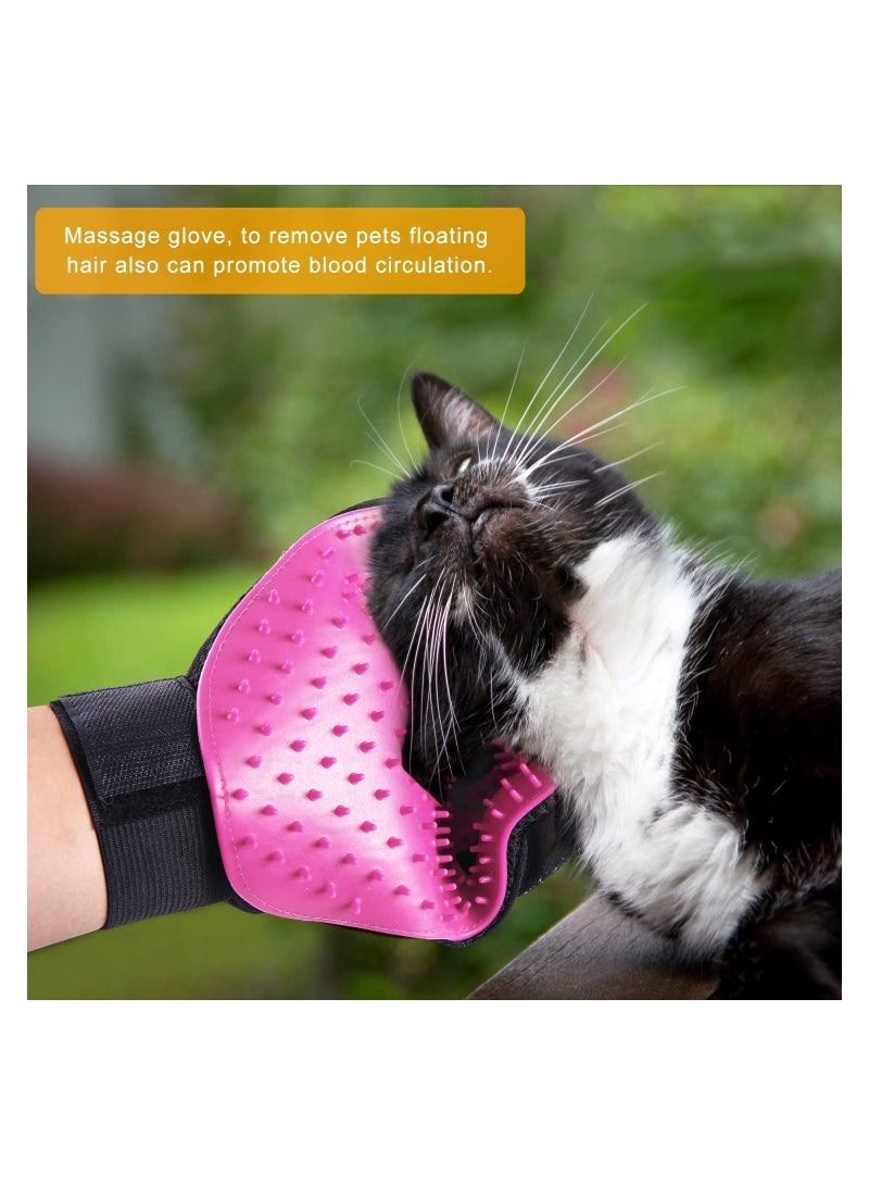 قفاز العناية مع 261 طرف فرشاة ناعمة لإزالة شعر الحيوانات الأليفة للتدليك للكلاب والقطط والأرانب والخيول ذات الفرو الطويل والقصير - Image 5