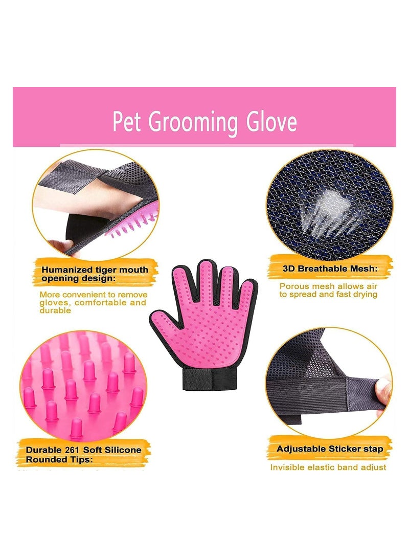 قفاز العناية مع 261 طرف فرشاة ناعمة لإزالة شعر الحيوانات الأليفة للتدليك للكلاب والقطط والأرانب والخيول ذات الفرو الطويل والقصير - Image 2