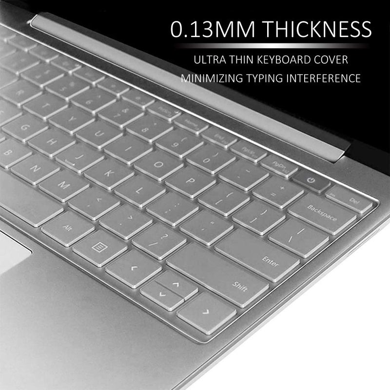 ProElife غطاء لوحة مفاتيح ProElife لجهاز Microsoft Surface Laptop Go 12.4" لعام 2021 2020 و Surface Laptop Go 2 لعام 2022 بحجم 12.4 بوصة مع زر الطاقة ببصمة الإصبع واقي لوحة مفاتيح TPU فائق النحافة (شفاف) - Image 4