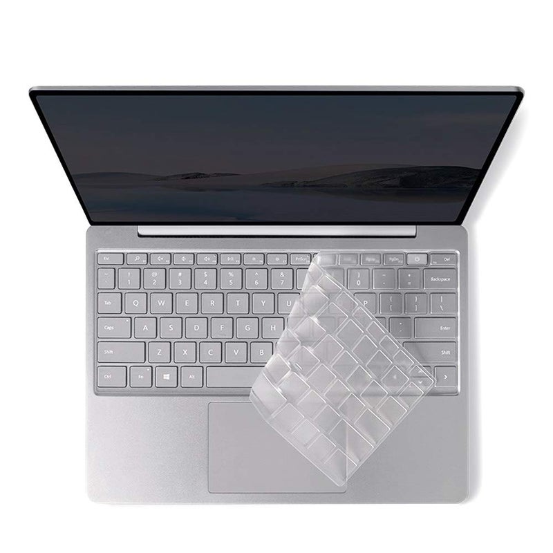 ProElife غطاء لوحة مفاتيح ProElife لجهاز Microsoft Surface Laptop Go 12.4" لعام 2021 2020 و Surface Laptop Go 2 لعام 2022 بحجم 12.4 بوصة مع زر الطاقة ببصمة الإصبع واقي لوحة مفاتيح TPU فائق النحافة (شفاف) - Image 1