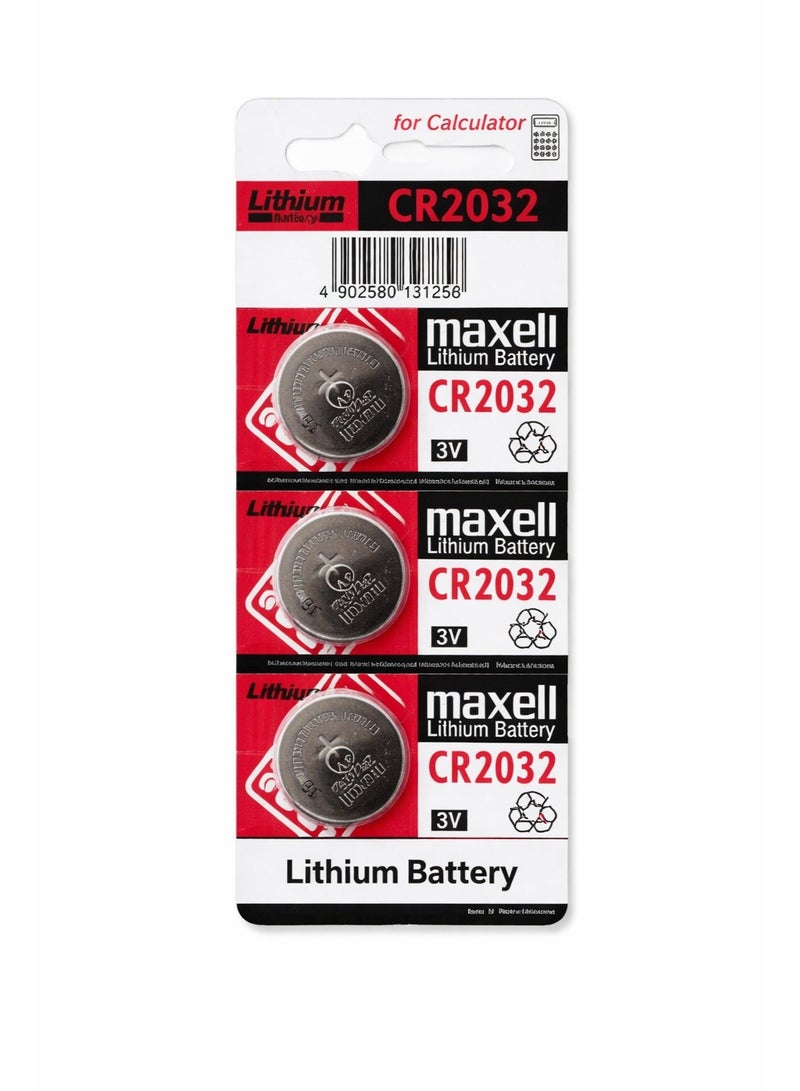 ماكسل بطارية ماكسيل 2032 أصلية عدد 3 قطع للساعات والريموت والمفاتيح الذكية - Image 1