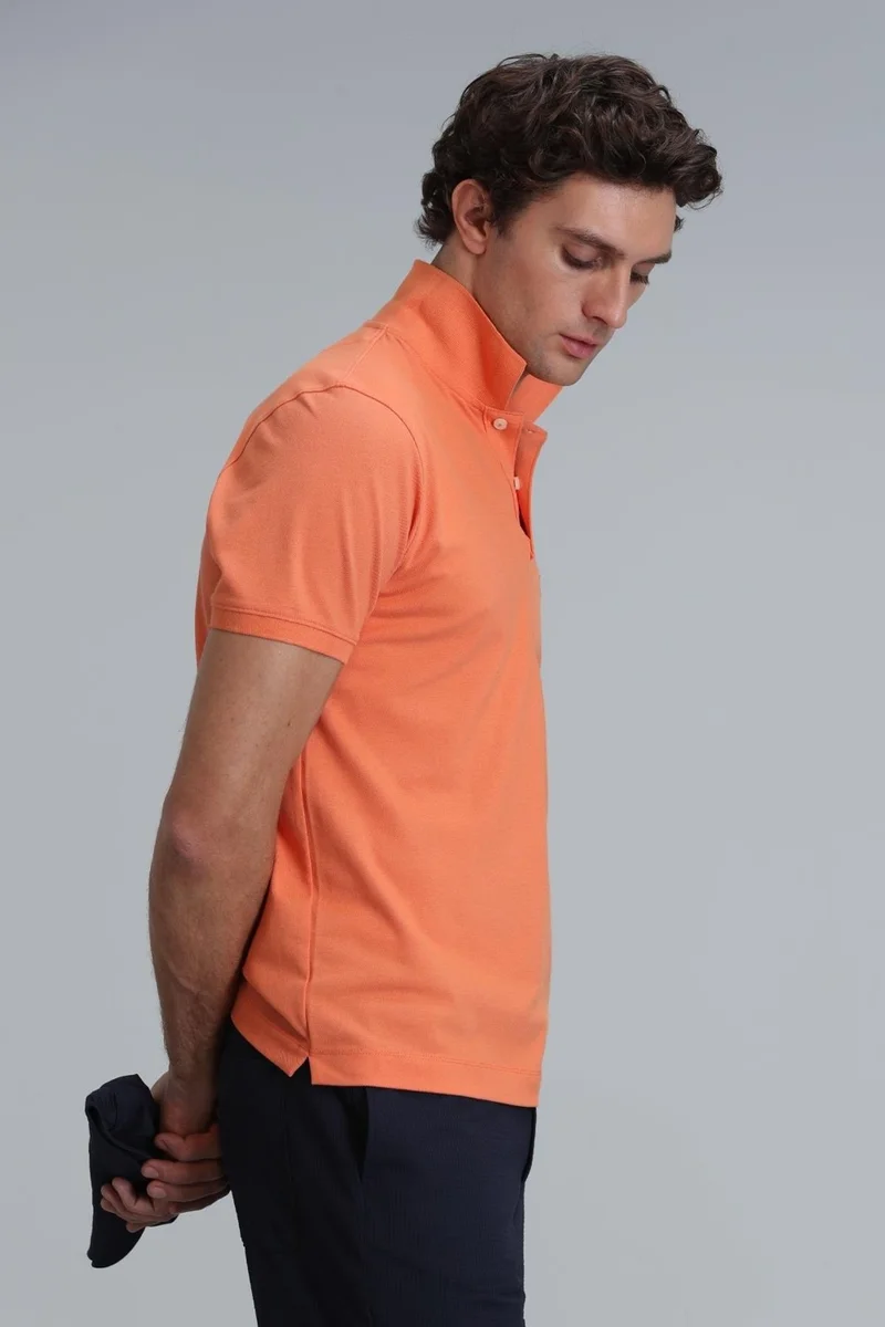 Lufian Orange Men's Polo Collar T-Shirt 111040206 Laon Polo
