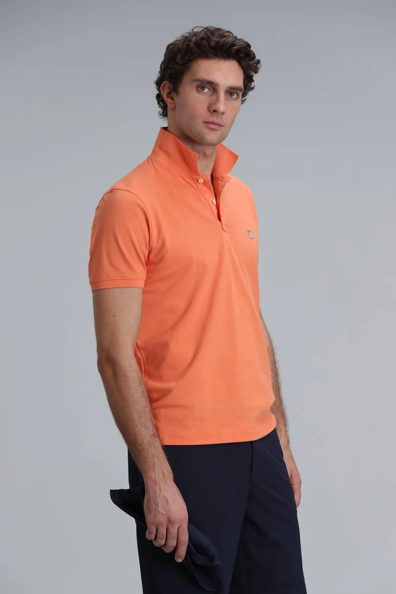 Lufian Orange Men's Polo Collar T-Shirt 111040206 Laon Polo