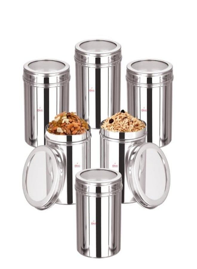 Ebun Heavy Gauge See Through Stainless Steel Containers | Stainless Steel Dabba Set for Kitchen | Air Tight Steel Containers for Storage | Steel Containers for Kitchen 1.25kg | Set of 6 - Image 4
