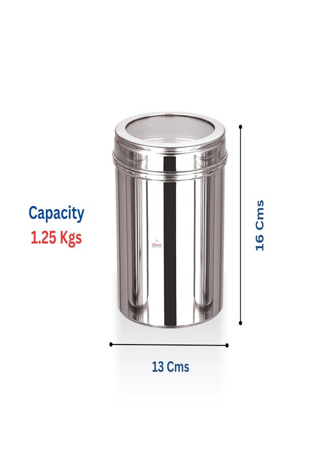 Ebun Heavy Gauge See Through Stainless Steel Containers | Stainless Steel Dabba Set for Kitchen | Air Tight Steel Containers for Storage | Steel Containers for Kitchen 1.25kg | Set of 6 - Image 5