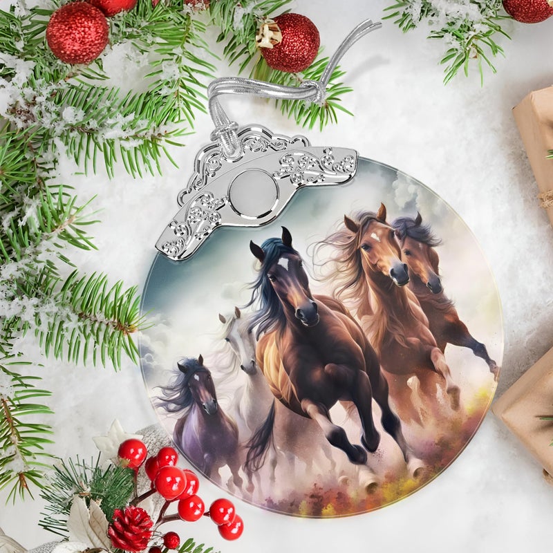 Jocidea Christmas Ornaments - Stained Glass Christmas Decor - Horse Ornaments for Christmas Tree - Christmas Tree Ornament - Gifts for Friends  Coworker - Xmas Gift Ideas - Gift Exchange - Image 5