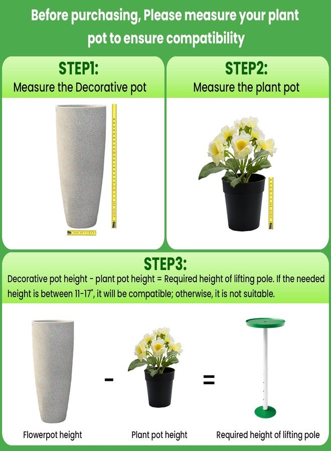 Somcthao Adjustable Height Planter Inserts for Large Pots, Tall Tapered Plant Riser for Inside Pots, (11-17” Rise, 6" Base, 8" or 10" Top) (1-Pack Short Lift 11-17” Rise) - Image 3
