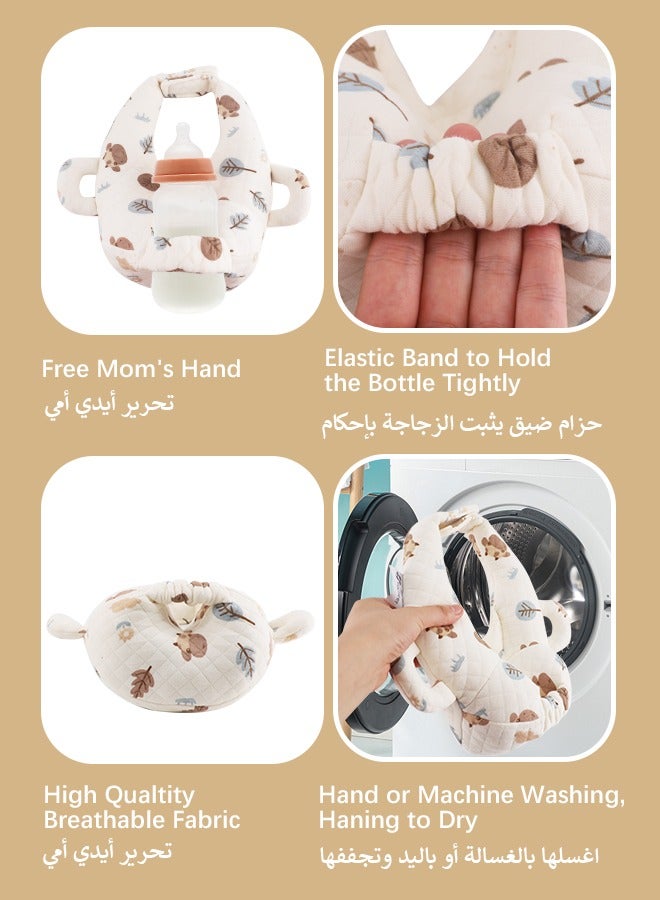 vocheer Baby Bottle Holder Hands Free, Adjustable Nursing Pillow Support, Baby Nursing Pillow, Self-Feeding Bottle Holder for Newborn, Newborn Essentials,Breast Feeding Pillow with Adjustable Waist Strap and Machine Washable, Leaf - Image 4