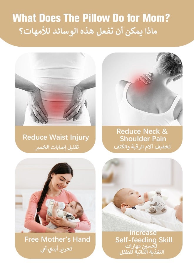 vocheer Baby Bottle Holder Hands Free, Adjustable Nursing Pillow Support, Baby Nursing Pillow, Self-Feeding Bottle Holder for Newborn, Newborn Essentials,Breast Feeding Pillow with Adjustable Waist Strap and Machine Washable, Leaf - Image 5