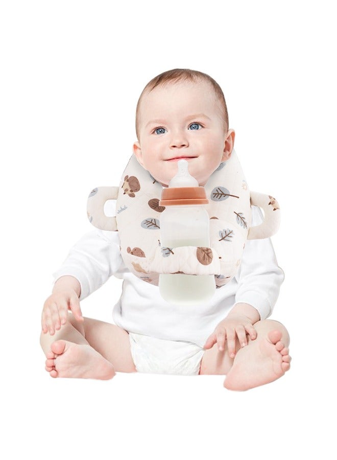 vocheer Baby Bottle Holder Hands Free, Adjustable Nursing Pillow Support, Baby Nursing Pillow, Self-Feeding Bottle Holder for Newborn, Newborn Essentials,Breast Feeding Pillow with Adjustable Waist Strap and Machine Washable, Leaf - Image 1