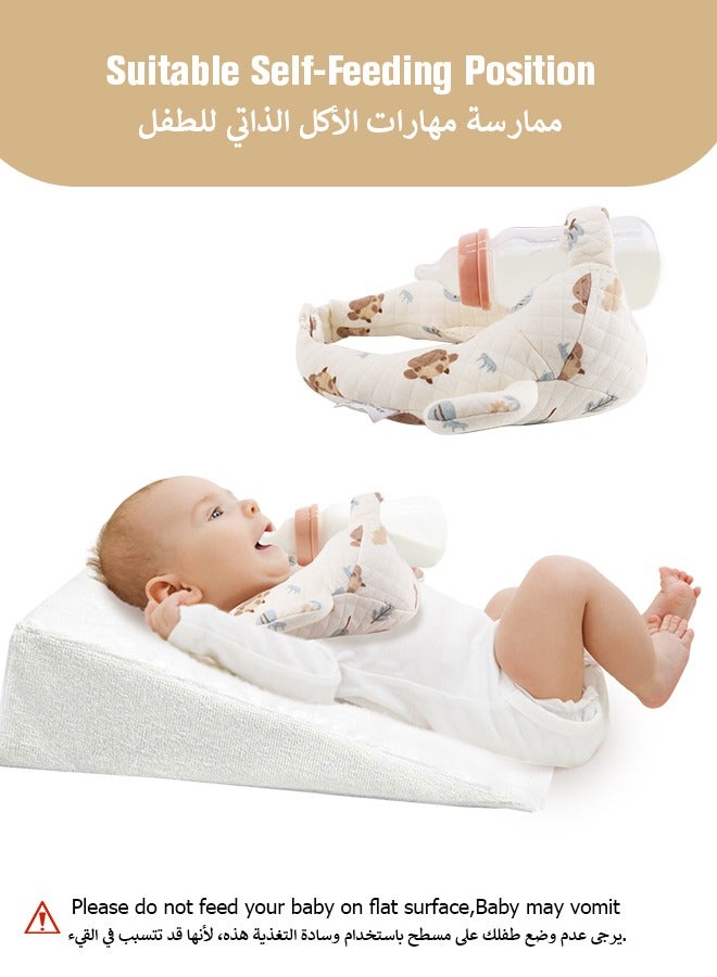 vocheer Baby Bottle Holder Hands Free, Adjustable Nursing Pillow Support, Baby Nursing Pillow, Self-Feeding Bottle Holder for Newborn, Newborn Essentials,Breast Feeding Pillow with Adjustable Waist Strap and Machine Washable, Leaf - Image 2