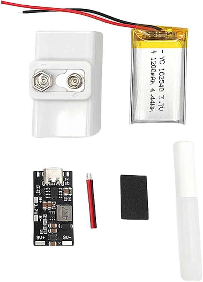 Disassembled 1200mAh Rechargeable 9V Battery USB Charging for Microphone Metal Detector - Image 1