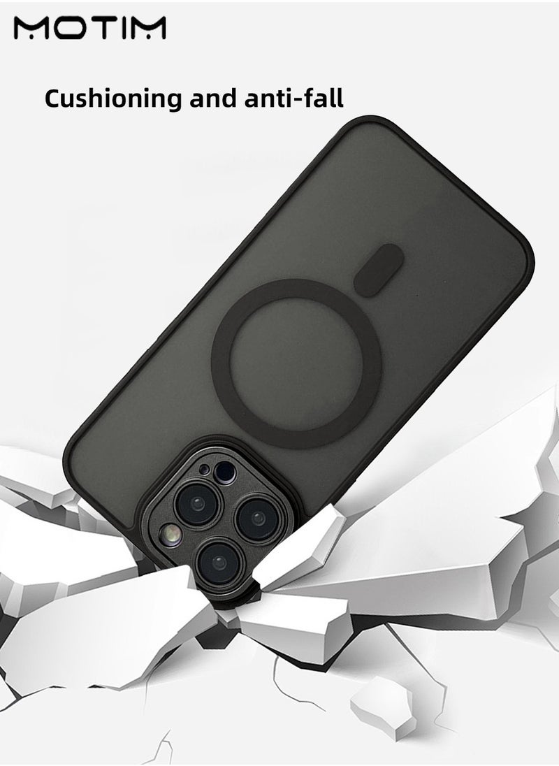 iPhone 16 Pro/16 Pro Max Magnetic Case, Clear Frosted Hard Back Cover, Anti-Drop Shockproof, Camera Lens Protection Cover, Anti-Fingerprint, Slim Protective Case for iPhone 16 Pro/16 Pro Max