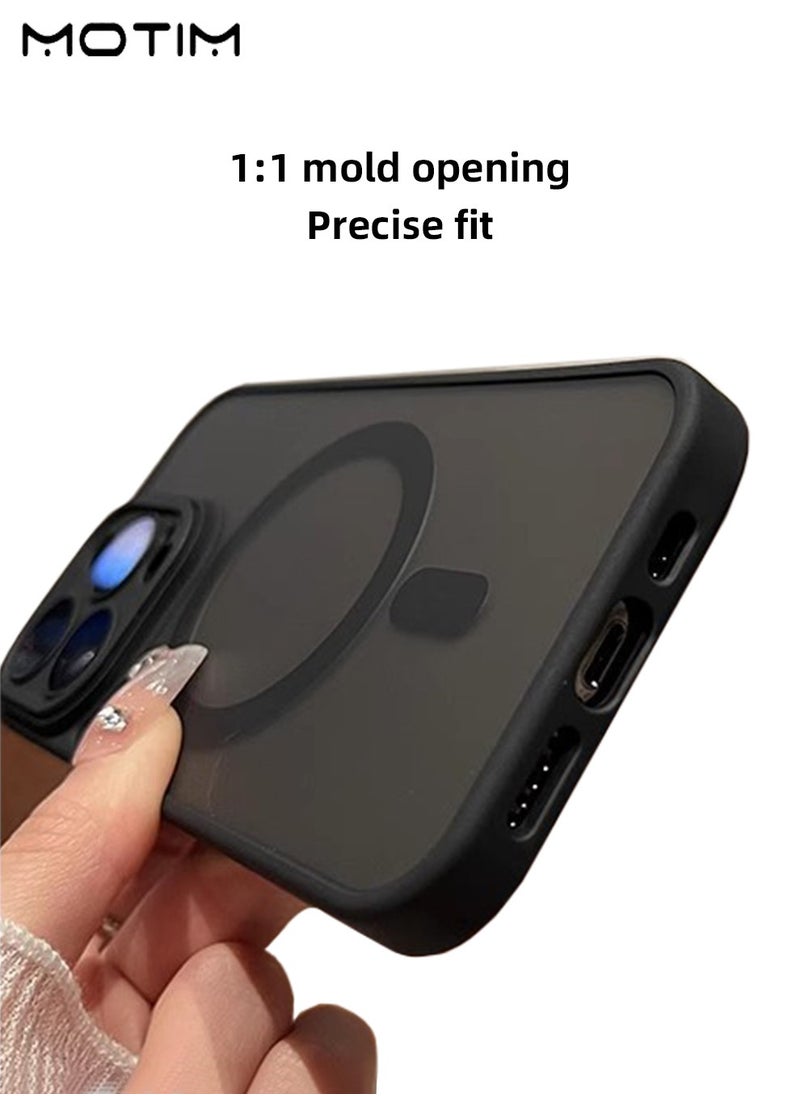 iPhone 16 Pro/16 Pro Max Magnetic Case, Clear Frosted Hard Back Cover, Anti-Drop Shockproof, Camera Lens Protection Cover, Anti-Fingerprint, Slim Protective Case for iPhone 16 Pro/16 Pro Max
